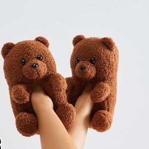 Brown Teddy Bear Slippers